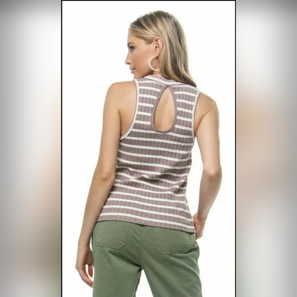 Free People We the Free Women's Fired Up Striped Cut-Out Tank Top Size Small EUC - Picture 2 of 16